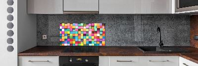 Glass splashback Colorful squares