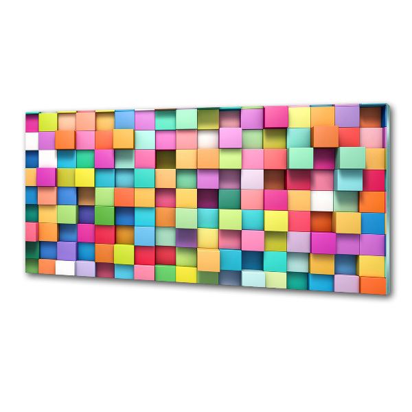 Glass splashback Colorful squares