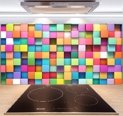 Glass splashback Colorful squares