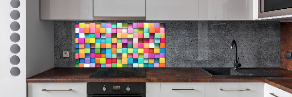 Glass splashback Colorful squares