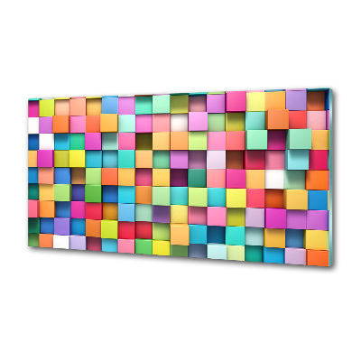 Glass splashback Colorful squares