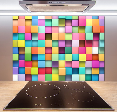 Glass splashback Colorful squares