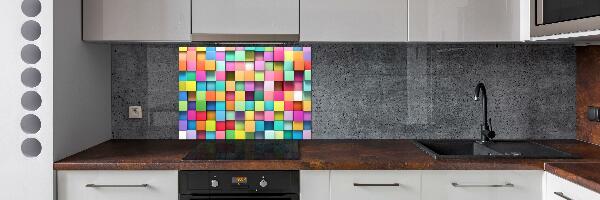 Glass splashback Colorful squares