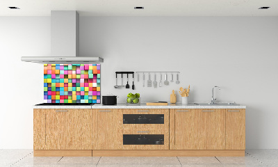 Glass splashback Colorful squares