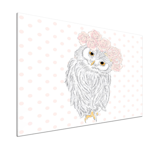 Cooker splashback Owl in a wreath