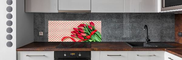 Kitchen wall panels Heart tulips