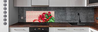 Kitchen wall panels Heart tulips