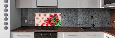 Kitchen wall panels Heart tulips