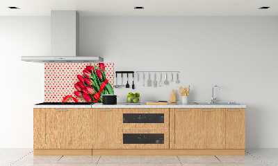 Kitchen wall panels Heart tulips