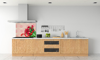 Kitchen wall panels Heart tulips