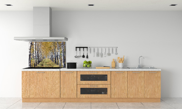 Glass splashback Birches in autumn