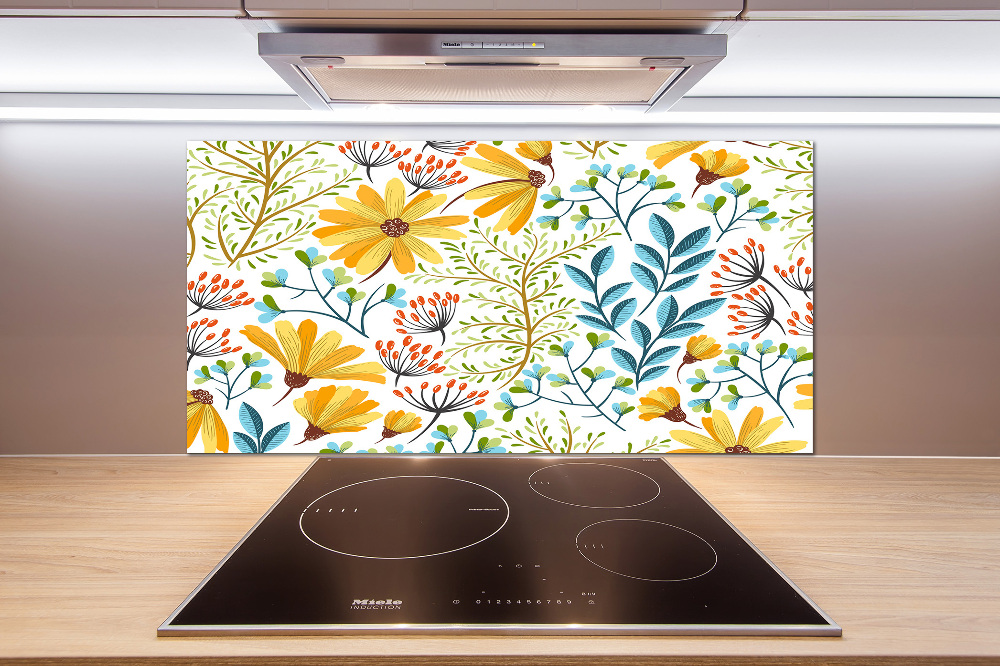 Kitchen splashback panel Spring flowers