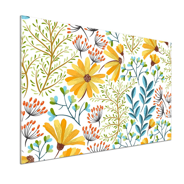 Kitchen splashback panel Spring flowers