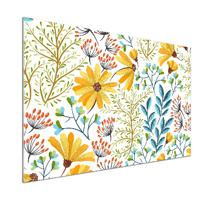 Kitchen splashback panel Spring flowers