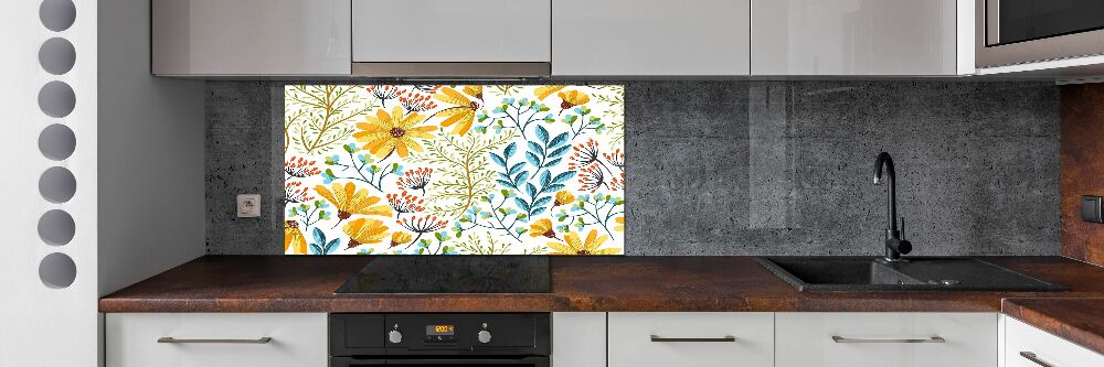 Kitchen splashback panel Spring flowers