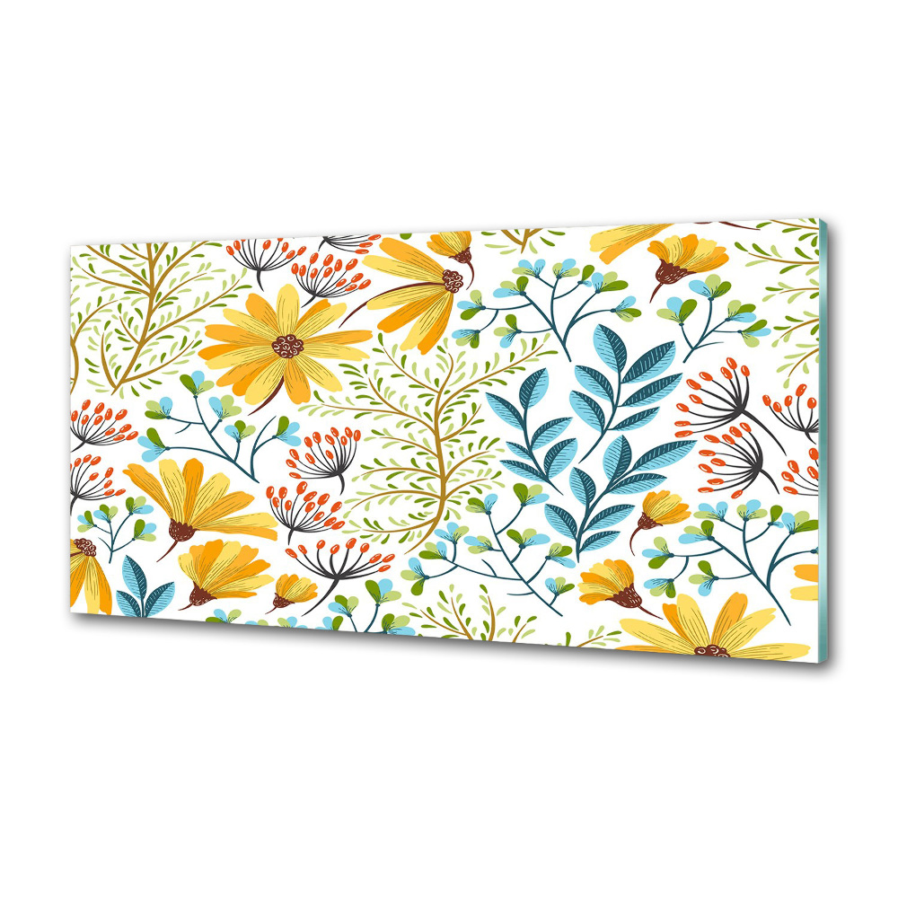 Kitchen splashback panel Spring flowers