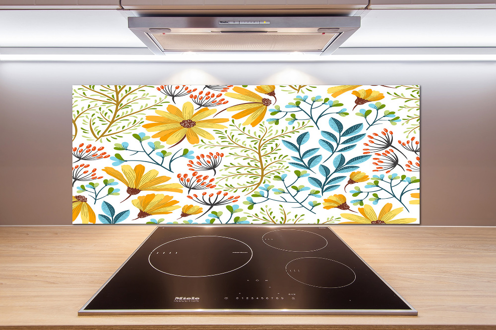 Kitchen splashback panel Spring flowers