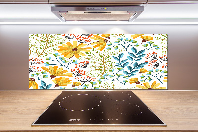 Kitchen splashback panel Spring flowers