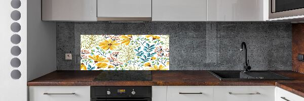 Kitchen splashback panel Spring flowers