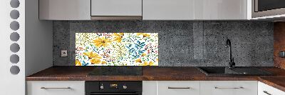 Kitchen splashback panel Spring flowers