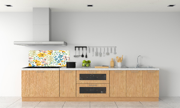 Kitchen splashback panel Spring flowers