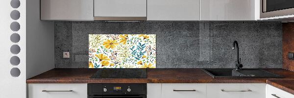 Kitchen splashback panel Spring flowers