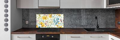 Kitchen splashback panel Spring flowers