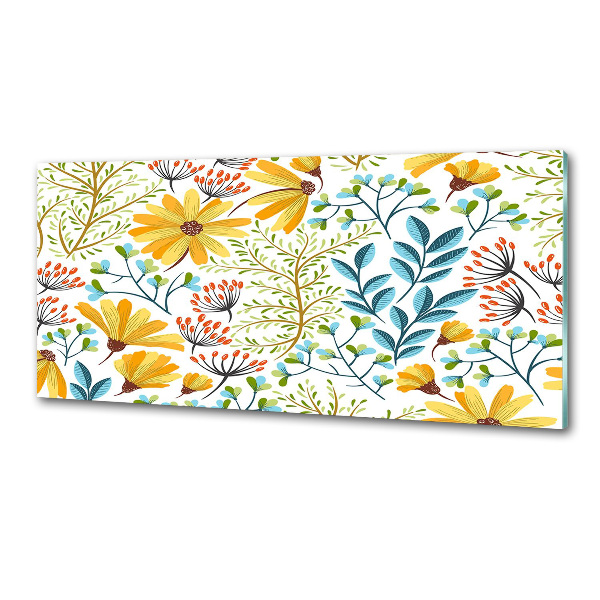 Kitchen splashback panel Spring flowers