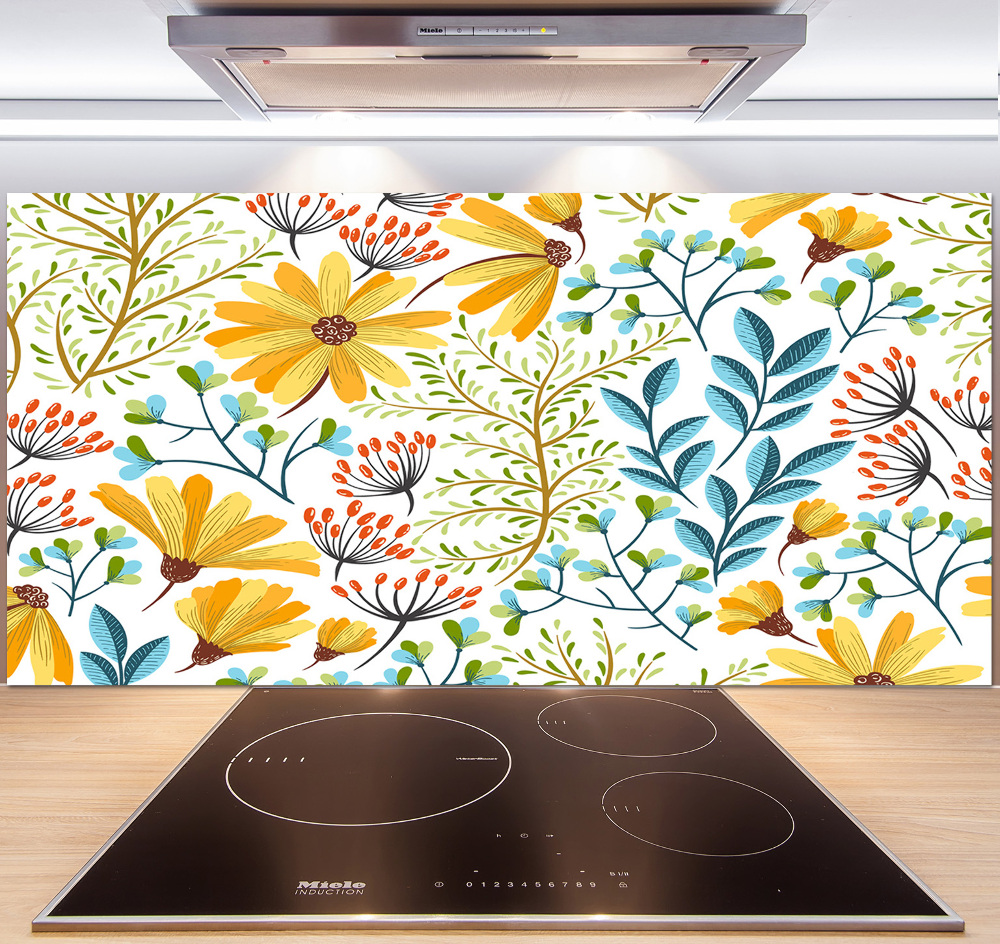 Kitchen splashback panel Spring flowers