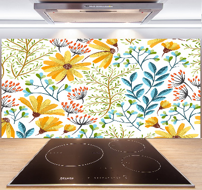 Kitchen splashback panel Spring flowers