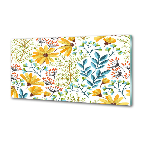 Kitchen splashback panel Spring flowers