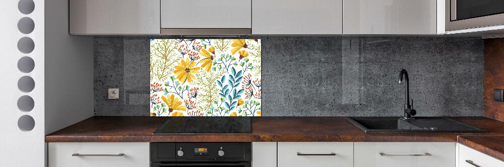 Kitchen splashback panel Spring flowers