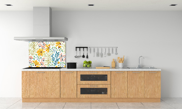 Kitchen splashback panel Spring flowers