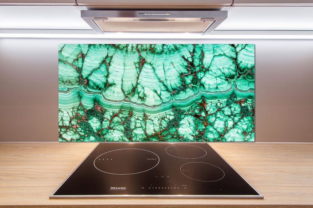 Splashback panel for kitchen Malachite texture