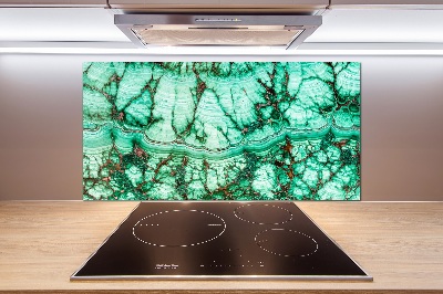 Splashback panel for kitchen Malachite texture