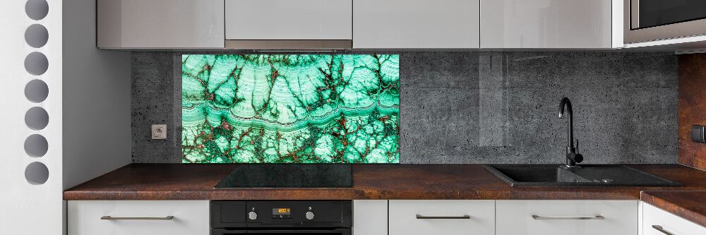 Splashback panel for kitchen Malachite texture