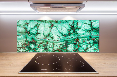 Splashback panel for kitchen Malachite texture