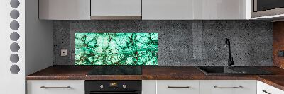 Splashback panel for kitchen Malachite texture