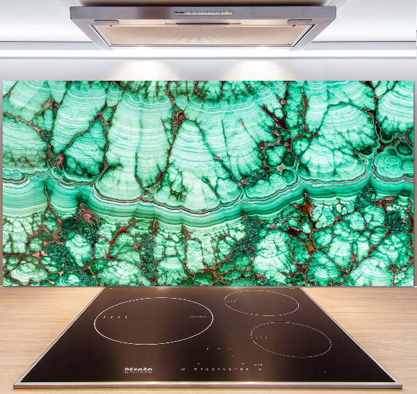 Splashback panel for kitchen Malachite texture