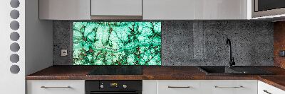 Splashback panel for kitchen Malachite texture