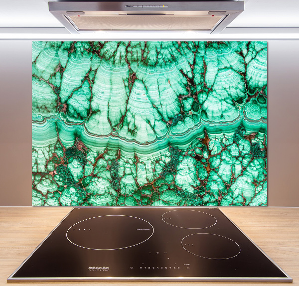 Splashback panel for kitchen Malachite texture