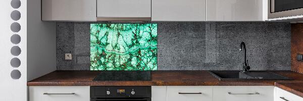 Splashback panel for kitchen Malachite texture