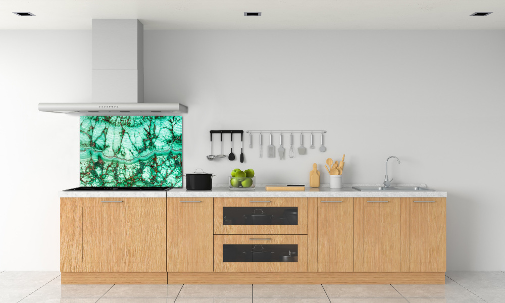 Splashback panel for kitchen Malachite texture