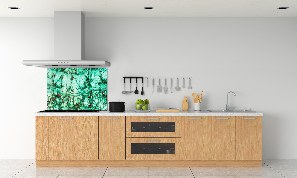 Splashback panel for kitchen Malachite texture