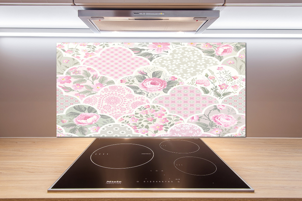 Kitchen splashback Roses and ornaments