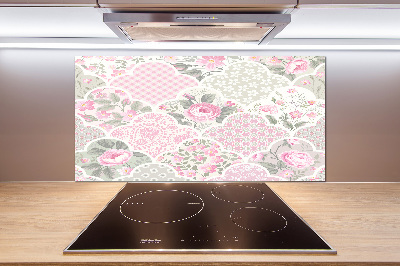 Kitchen splashback Roses and ornaments