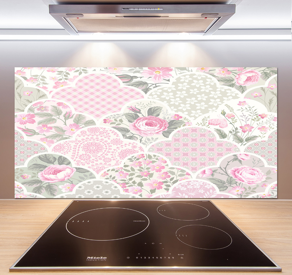 Kitchen splashback Roses and ornaments