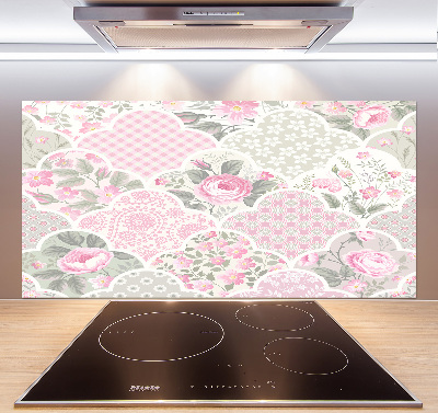 Kitchen splashback Roses and ornaments