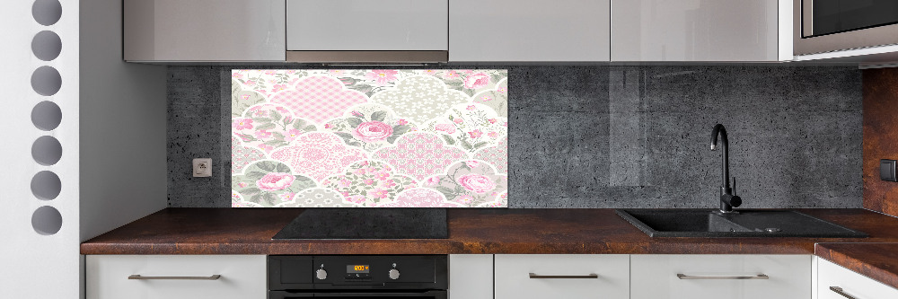 Kitchen splashback Roses and ornaments