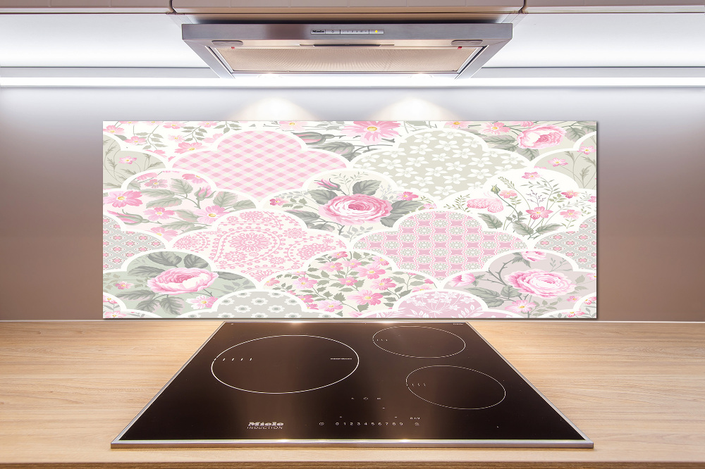 Kitchen splashback Roses and ornaments